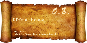 Offner Bence névjegykártya
